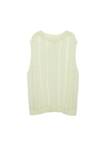 Crochet Sweater Vest_Light Green - Matin Kim - Modalova