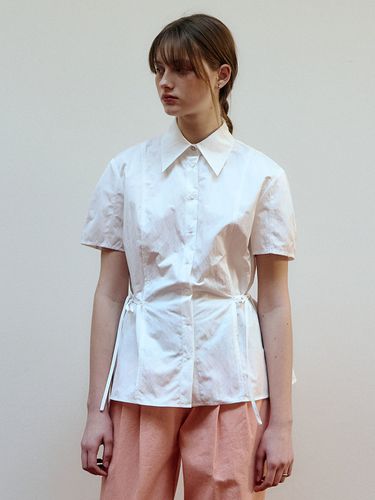 Ribbon Half Shirt_White - Et demain - Modalova