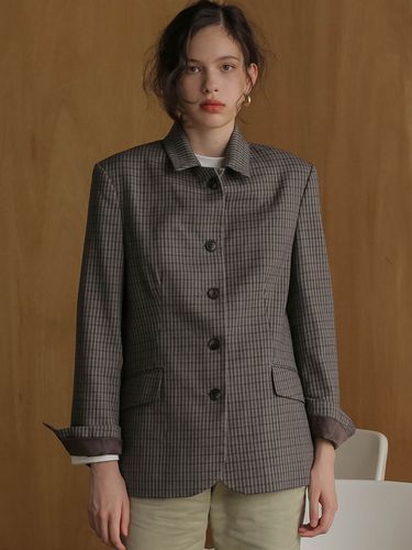 Vintage Wool Check Jacket_Brown - Et demain - Modalova