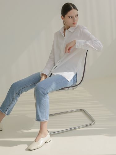 Basic Shirred White Shirt - Et demain - Modalova