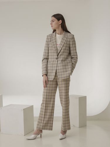 Beige Check Pants - Et demain - Modalova