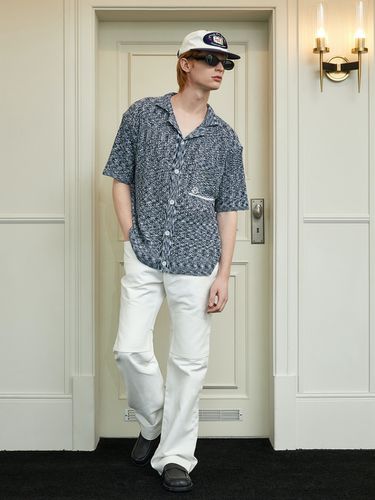 Two Tone Twisted Knit Shirt _ / - KINETO - Modalova