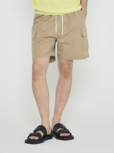 Cotton Cargo Short Pants_Beige - Analogmood - Modalova