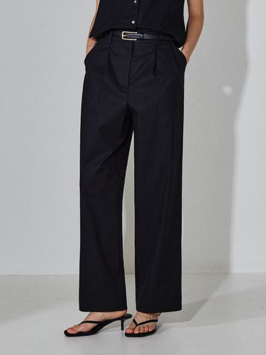 Cuff Cotton Fabric Trousers - Black - RIDIFI - Modalova