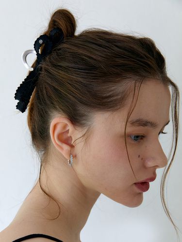 Double Frill Ribbon Hair Clip - OVLA - Modalova