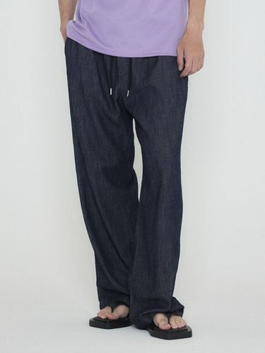 Linen Wide Denim Pants_Dark Denim - Analogmood - Modalova