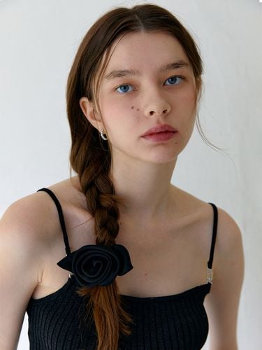 Rose Chou With Leaves Hair Tie_Black - OVLA - Modalova