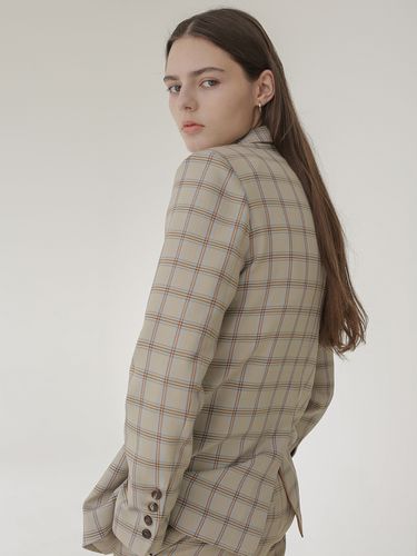 Beige Check Jacket - Et demain - Modalova