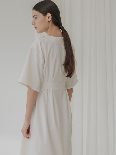 V-neck Summer Dress_White - Et demain - Modalova