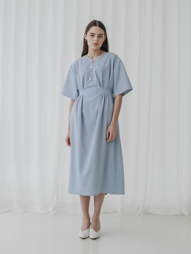 V-neck Summer Dress_Blue - Et demain - Modalova