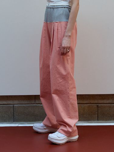 Jersey Block Banded Wide Sweatpants_Pink - Et demain - Modalova