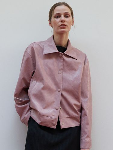 Eco Leather Blouson Jacket_Pink - Et demain - Modalova