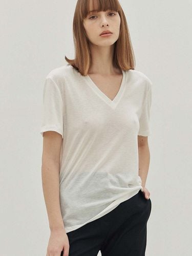 Pure By V-Neck Tencel Soft T-Shirt - FAYRI - Modalova