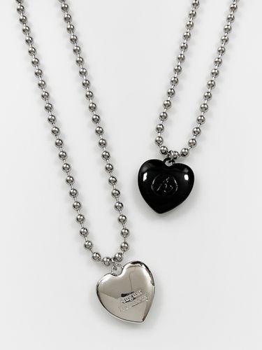 Large Heart Bold Ball Chain Necklace (2 Colors) - August Harmony - Modalova