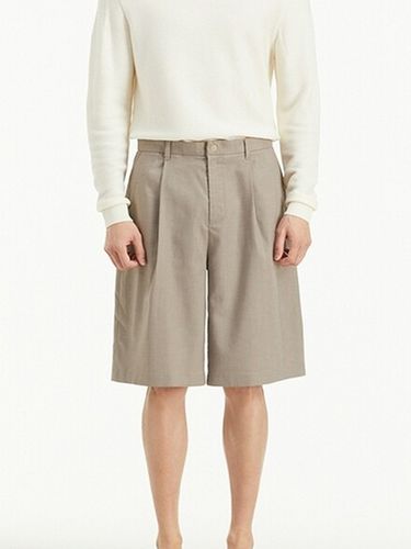 Linen Bermuda Shorts [Beige] - T.I FOR MEN - Modalova