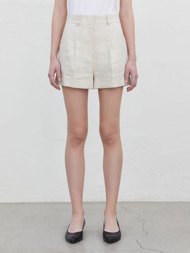 Turn-Up Linen Shorts - Light Beige - RIDIFI - Modalova