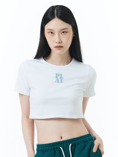 Cotton Logo Slim Cropped T-Shirt - PLAYIAN - Modalova