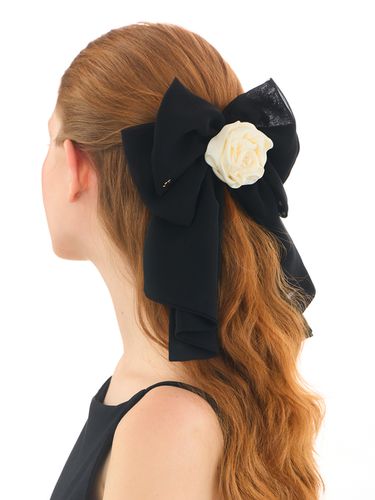 Rose Fluffy Ribbon Hair Clip - Jean Paul Clarisse - Modalova