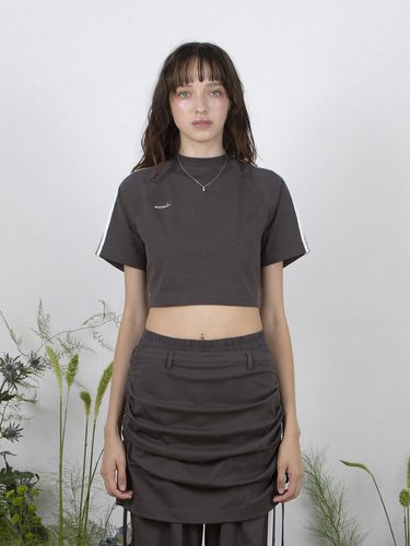 Back Lace-up Track Top_Charcoal - MEENDERI - Modalova