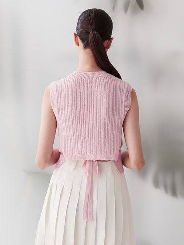 Strap Point Sleeveless Knit Top _Light Pink - kuho plus - Modalova