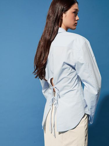 Back Detail Semi Oversized Fit Shirt _Sky Blue - kuho plus - Modalova