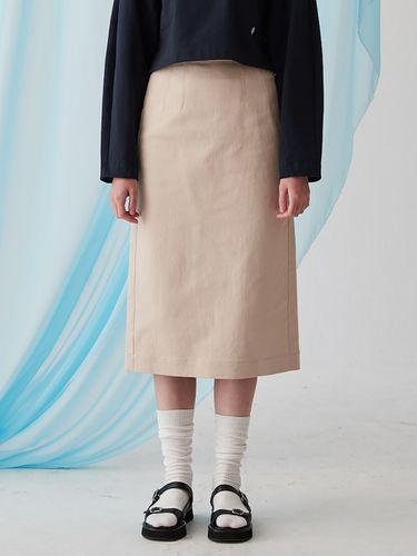 Cut-out Midi Skirt _Beige - kuho plus - Modalova