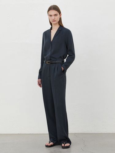 Twill Line Stitch Pants - Dark Navy - RIDIFI - Modalova