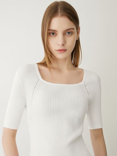 Square Neck Ribbed Slim Knit - SISTINA - Modalova