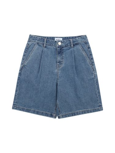 Mens Washed Denim Shorts - Blue - bensherman - Modalova