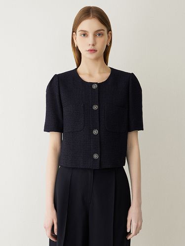 Tweed Cropped Puff Jacket - SISTINA - Modalova