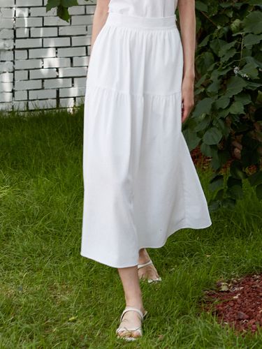 Shirred Skirt_White j1268 - JOORTI - Modalova