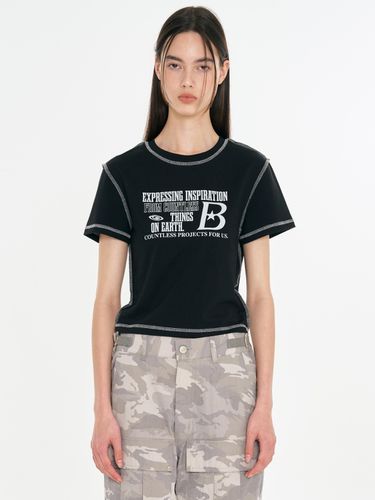 B Logo Stitch Cropped T-shirt - BAUF - Modalova