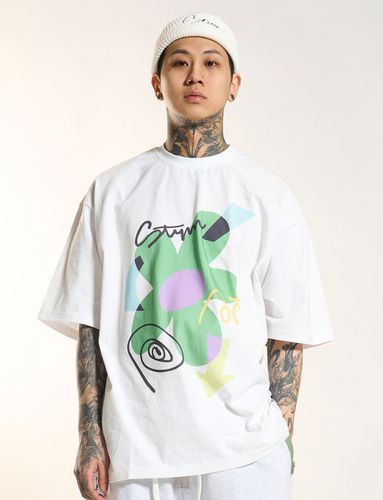 Flower Oversized T-Shirt (White) - STIGMA - Modalova