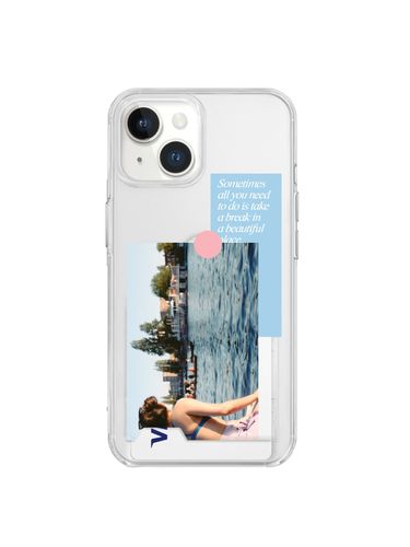 Break Time Sticker Clear Card iPhone Case - mademoment - Modalova