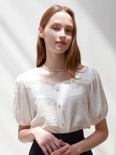 J1009 Rain Frill Blouse_White - JOORTI - Modalova