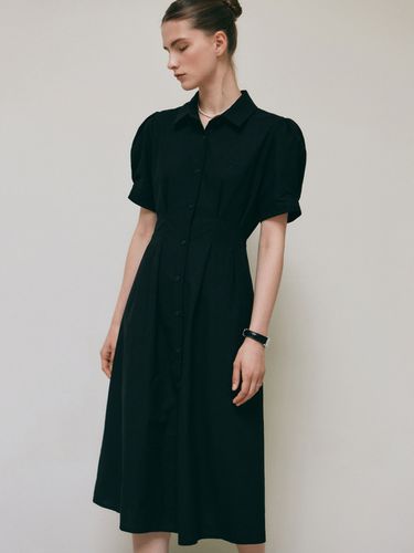 Classic Pintuck Shirt Dress_Black - YAN13 - Modalova