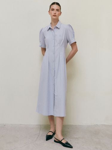 Classic Pintuck Shirt Dress_Sky Blue - YAN13 - Modalova