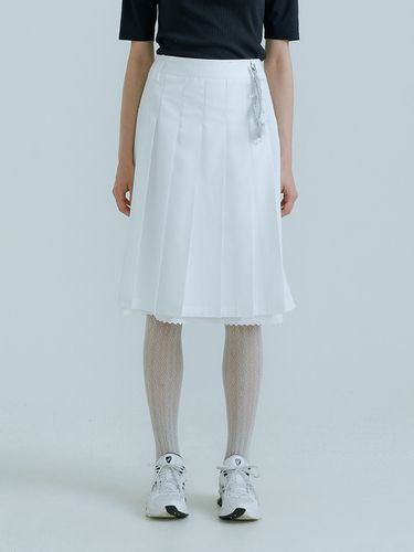 Double Belt Loops Midi Skirt _White - OEF - Modalova