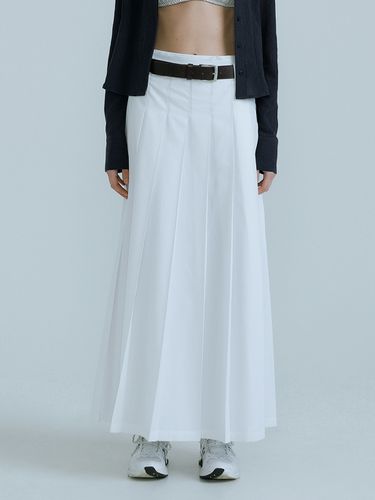 Double Belt Loops Pleats Skirt _White - OEF - Modalova