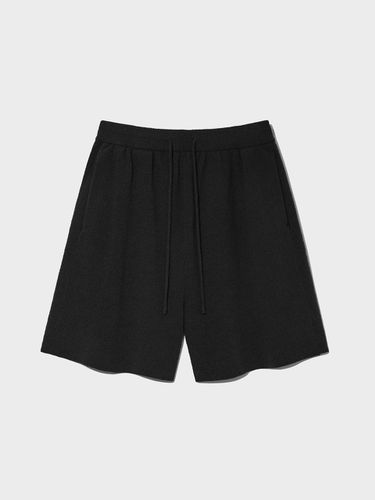 Knit Draw String Shorts (Black) - V2 - Modalova