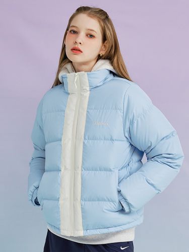 Two-tone Line Down Padded Jacket _Sky Blue - LETTER FROM MOON - Modalova