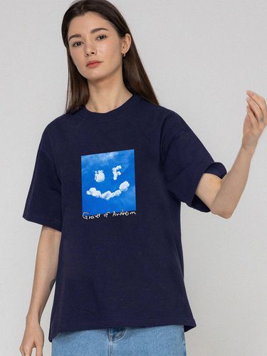 Unisex] Drawing Smile Cloud Logo T-Shirt _ - GRAVER - Modalova