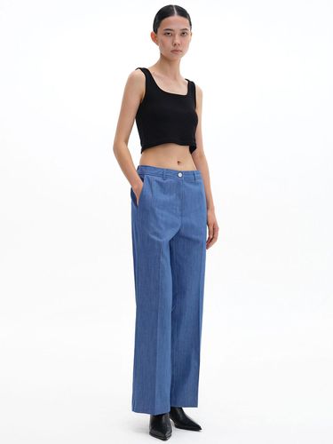 Flared Cotton Denim Pants _Light Blue - MAGJAY - Modalova