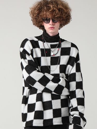 Checkerboard Overfit Knit_Black - AVANDRESS - Modalova