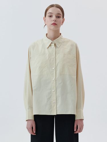 Stand Collar Double Pocket Cotton Shirt - LeftSeoul - Modalova