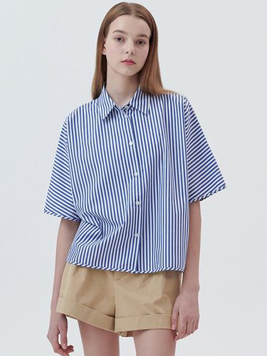 Half Cotton Shirt_Stripe - LeftSeoul - Modalova