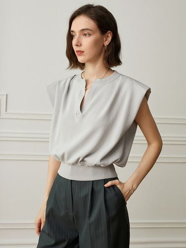 YY_Minimalist Shoulder Pads Waist Top - yyiam - Modalova