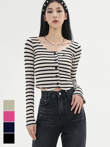 LINA Stripe Crop Cardigan_4 Colors - AVANDRESS - Modalova