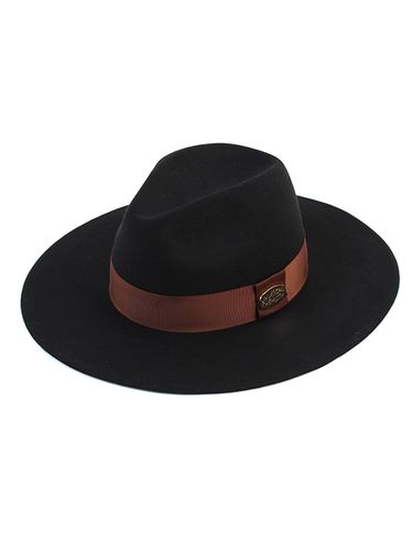 Brown Line Wool Fedora Hat - Black - Universal chemistry - Modalova