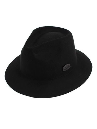 Edgecut Wool Fedora Hat - Black - Universal chemistry - Modalova